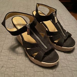 Michael Kors Black Canvas Sandals Size 7